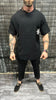 LINEN TEE BLACK EMBROIDERED POCKET DJANI