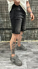 DISTRESSED DENIM SHORTS BLACK DJANI