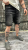 DISTRESSED DENIM SHORTS BLACK DJANI