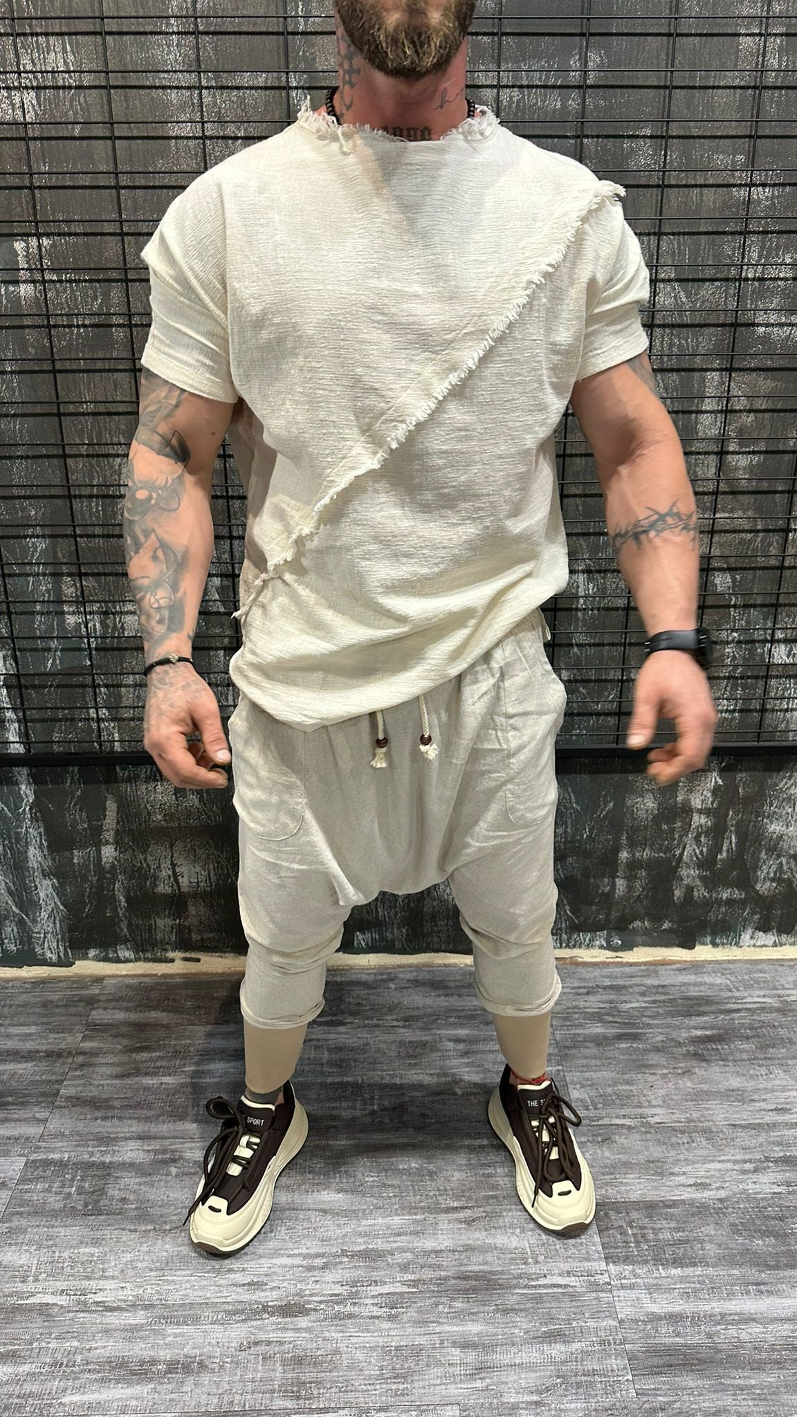 T-SHIRT RAW EDGE CREAM DJANI