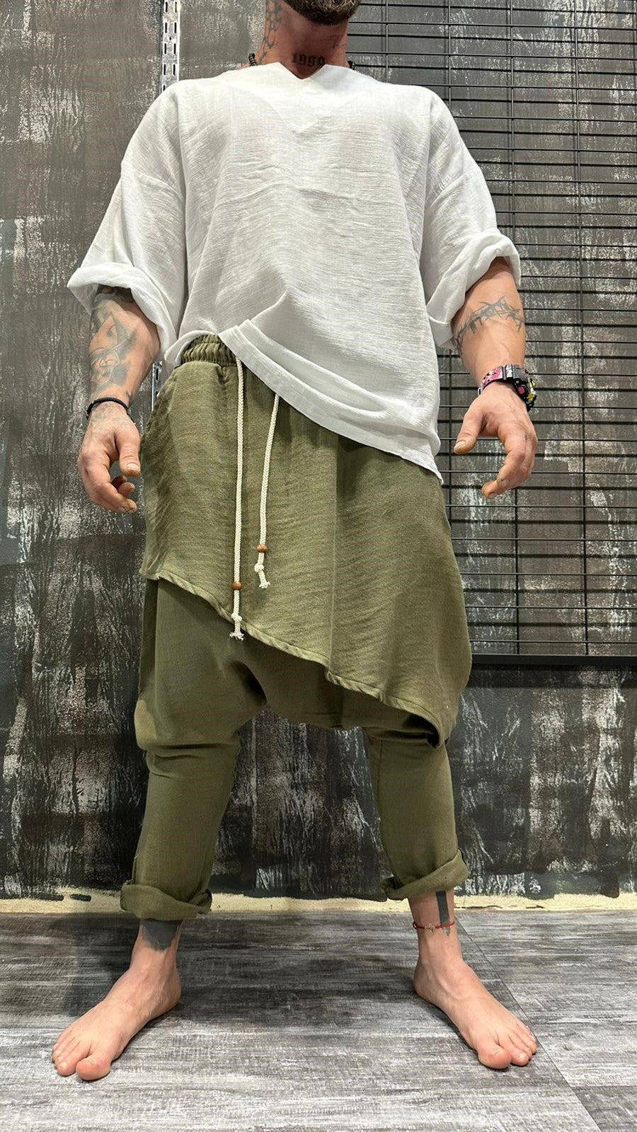 ARTISAN DRAPE PANTS OLIVE DJANI