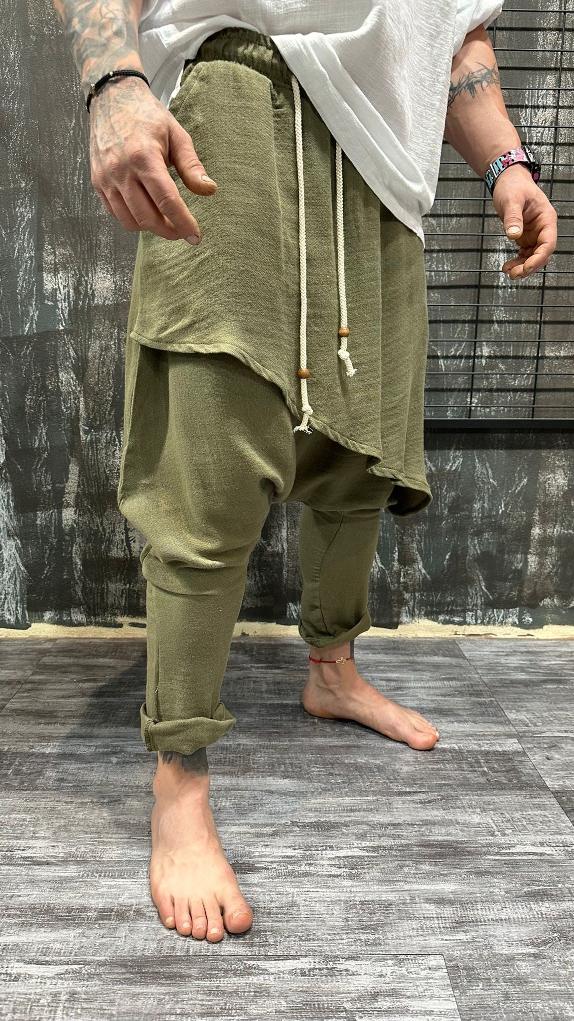 ARTISAN DRAPE PANTS OLIVE DJANI
