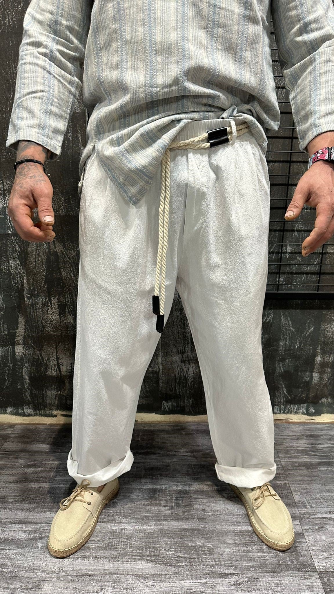 NAUTICAL ESSENCE PANTS WHITE DJANI