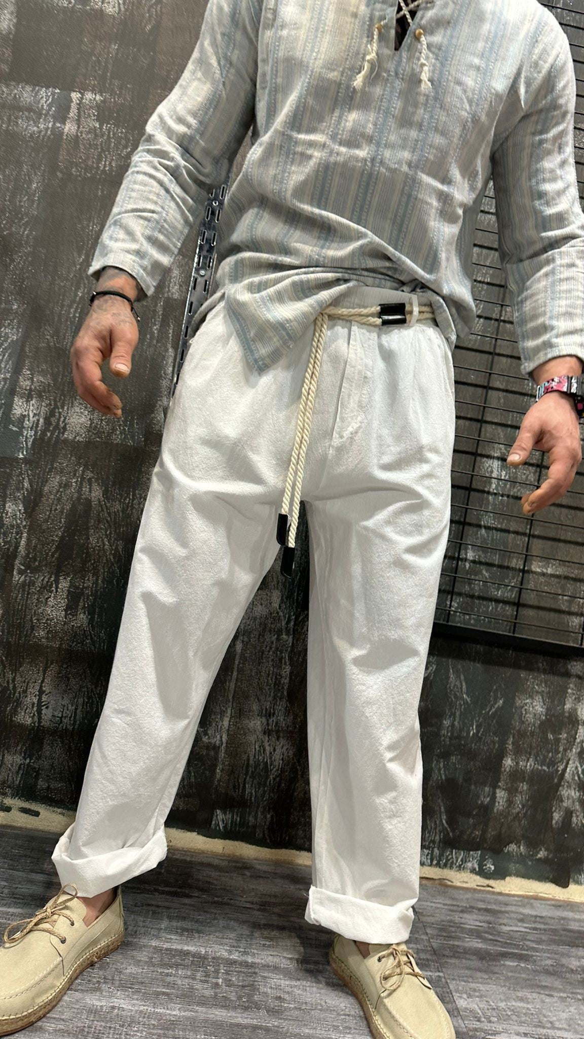NAUTICAL ESSENCE PANTS WHITE DJANI