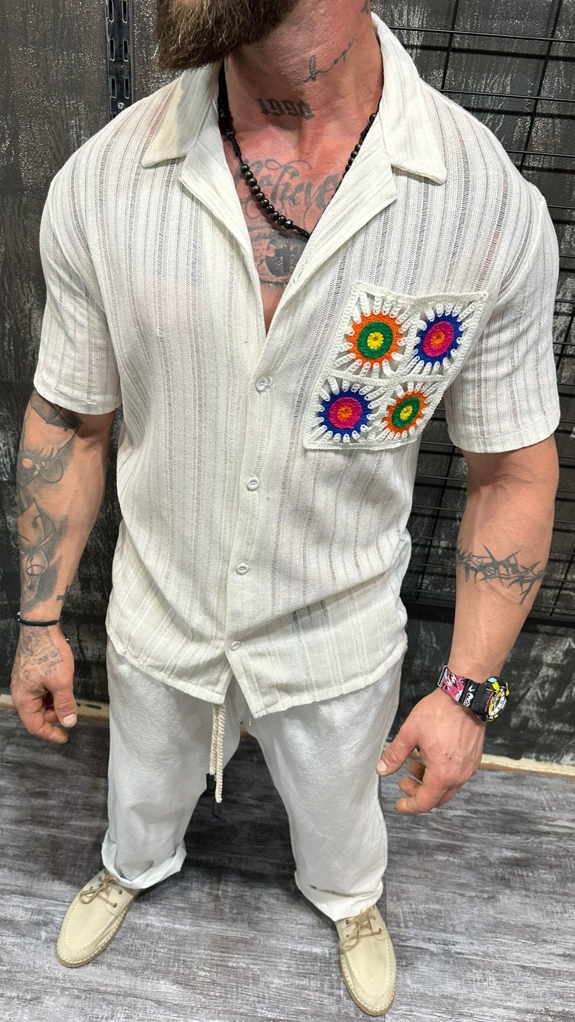 UNFLOWER EMBLEM SHIRT IVORY DJANI