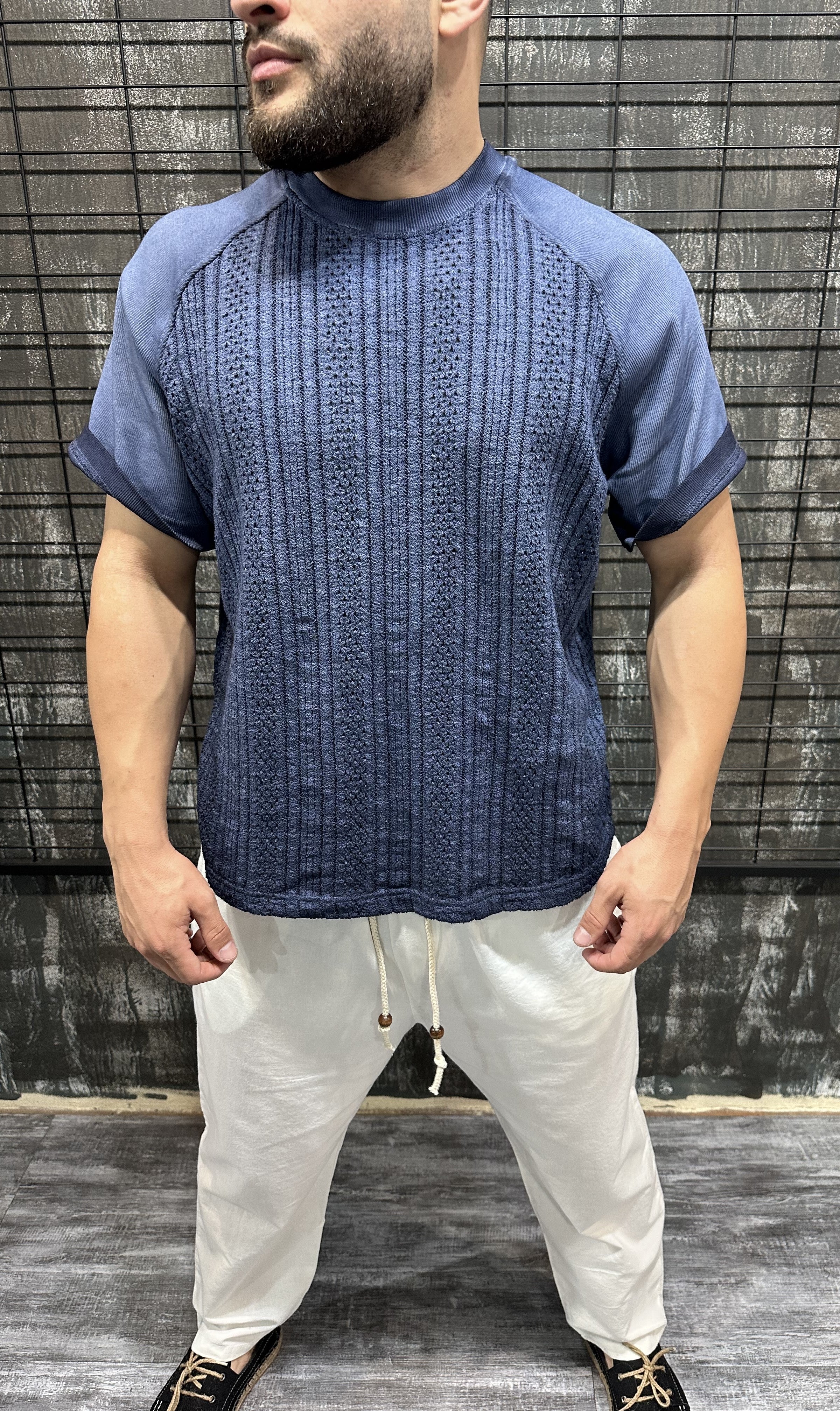 TEXTURED KNIT RAGLAN DJANI