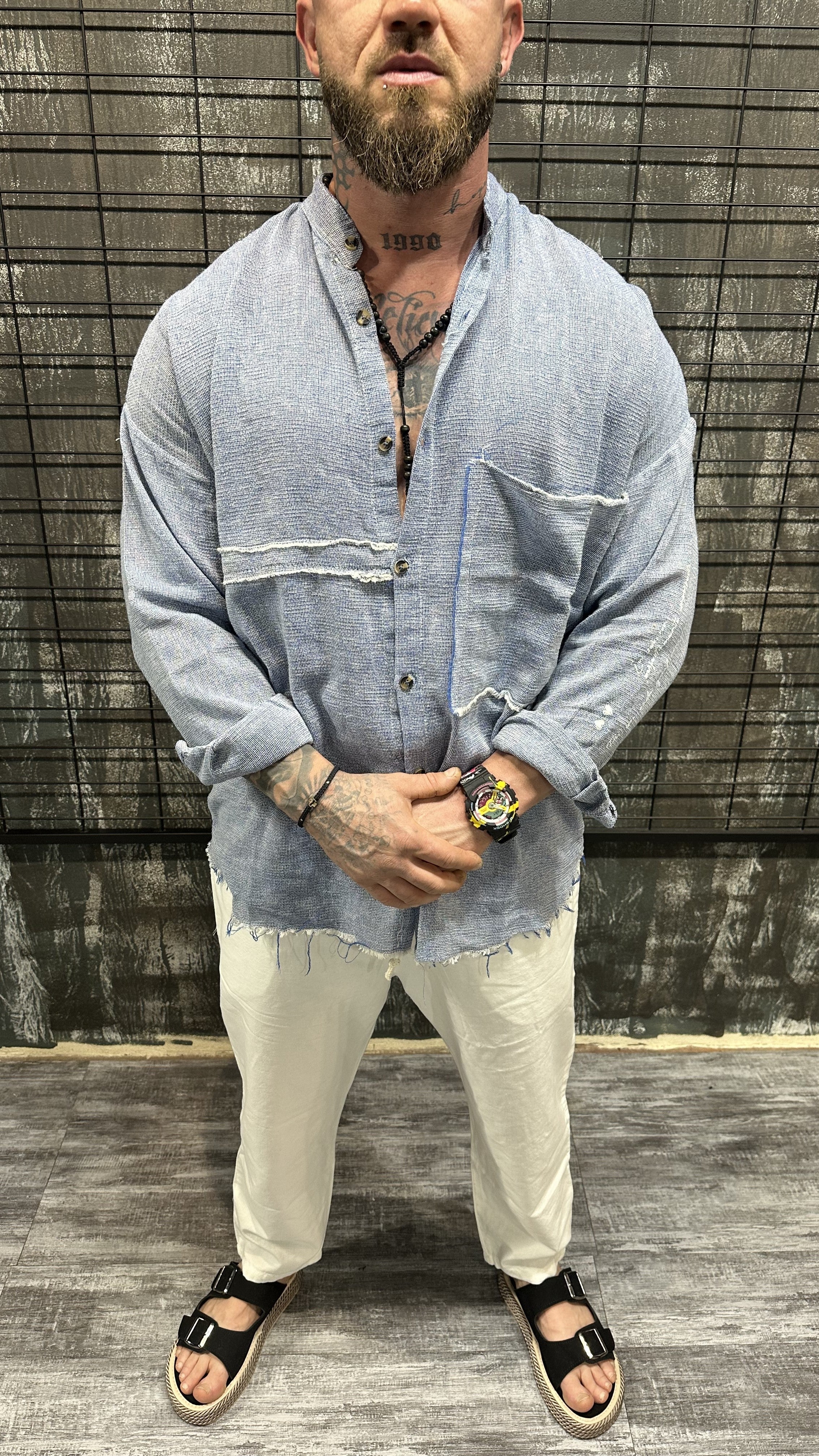 RAW EDGE LINEN SHIRT DJANI