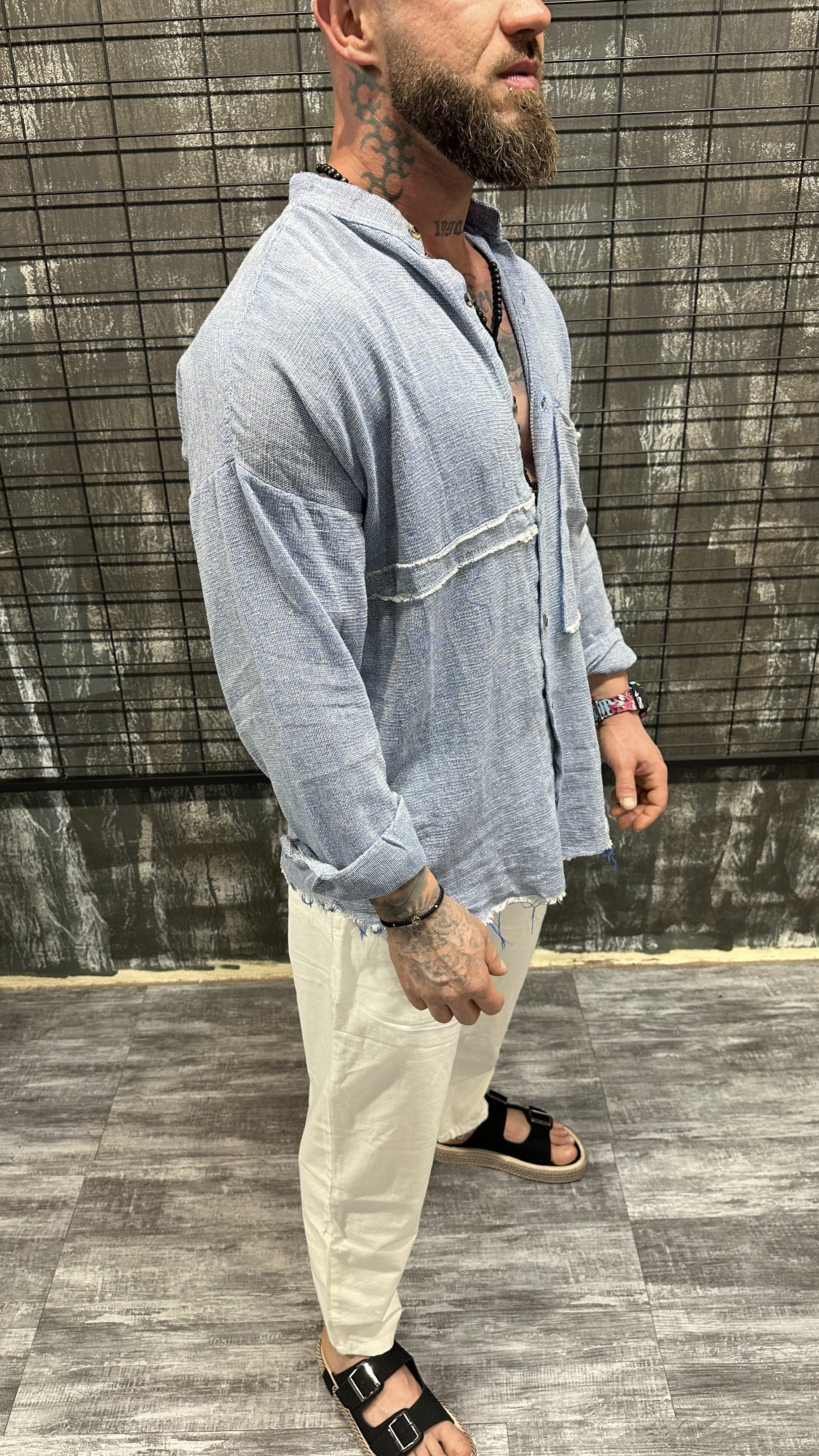 RAW EDGE LINEN SHIRT DJANI