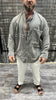RAW EDGE GREY LINEN SHIRT DJANI