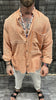 RAW EDGE ORANGE LINEN SHIRT DJANI