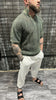 MESH KNIT POLO TEE ARMY GREEN DJANI