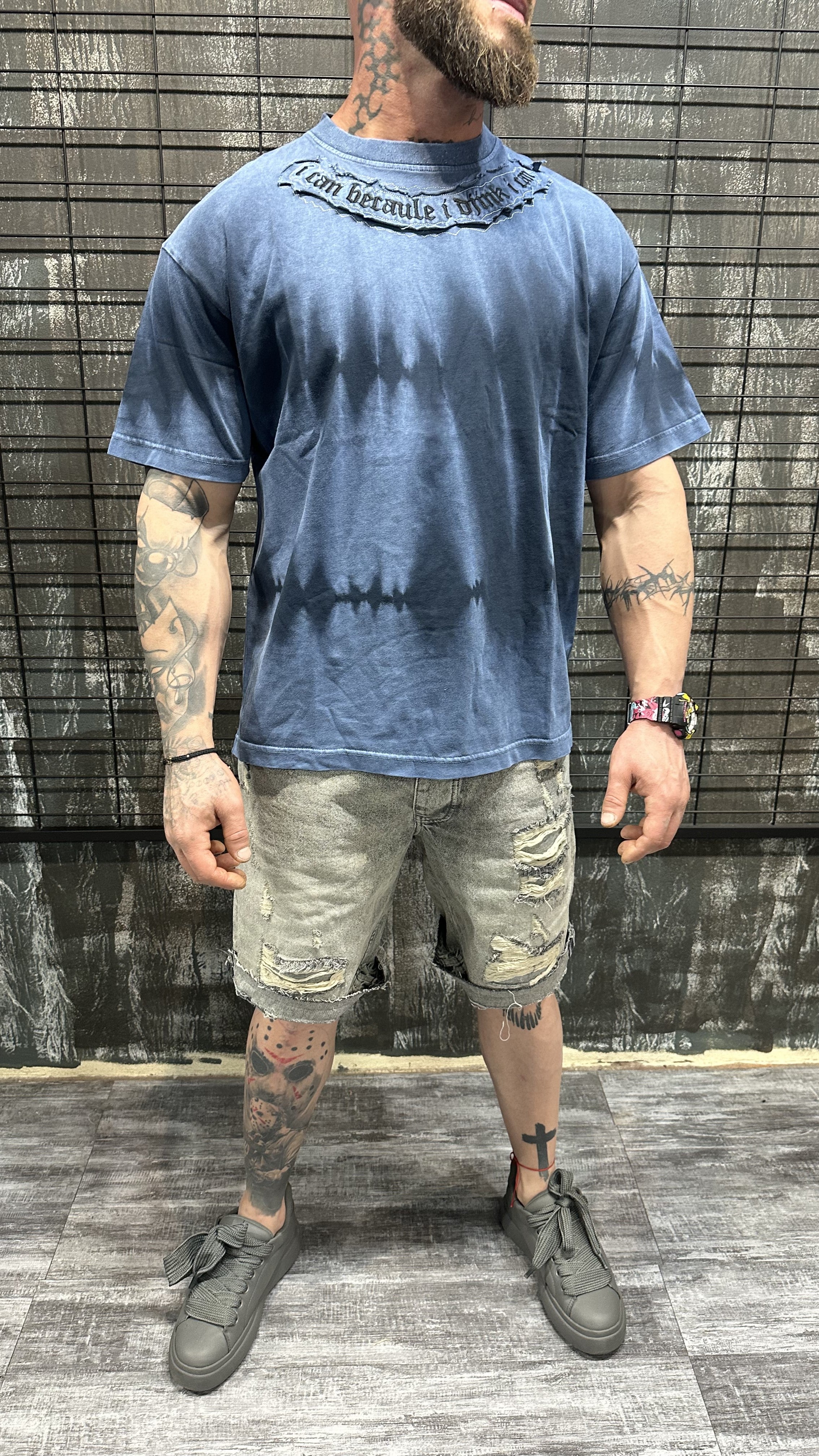 WASHED TEE “I CAN BECAUSE I DRINK I AM” DJANI