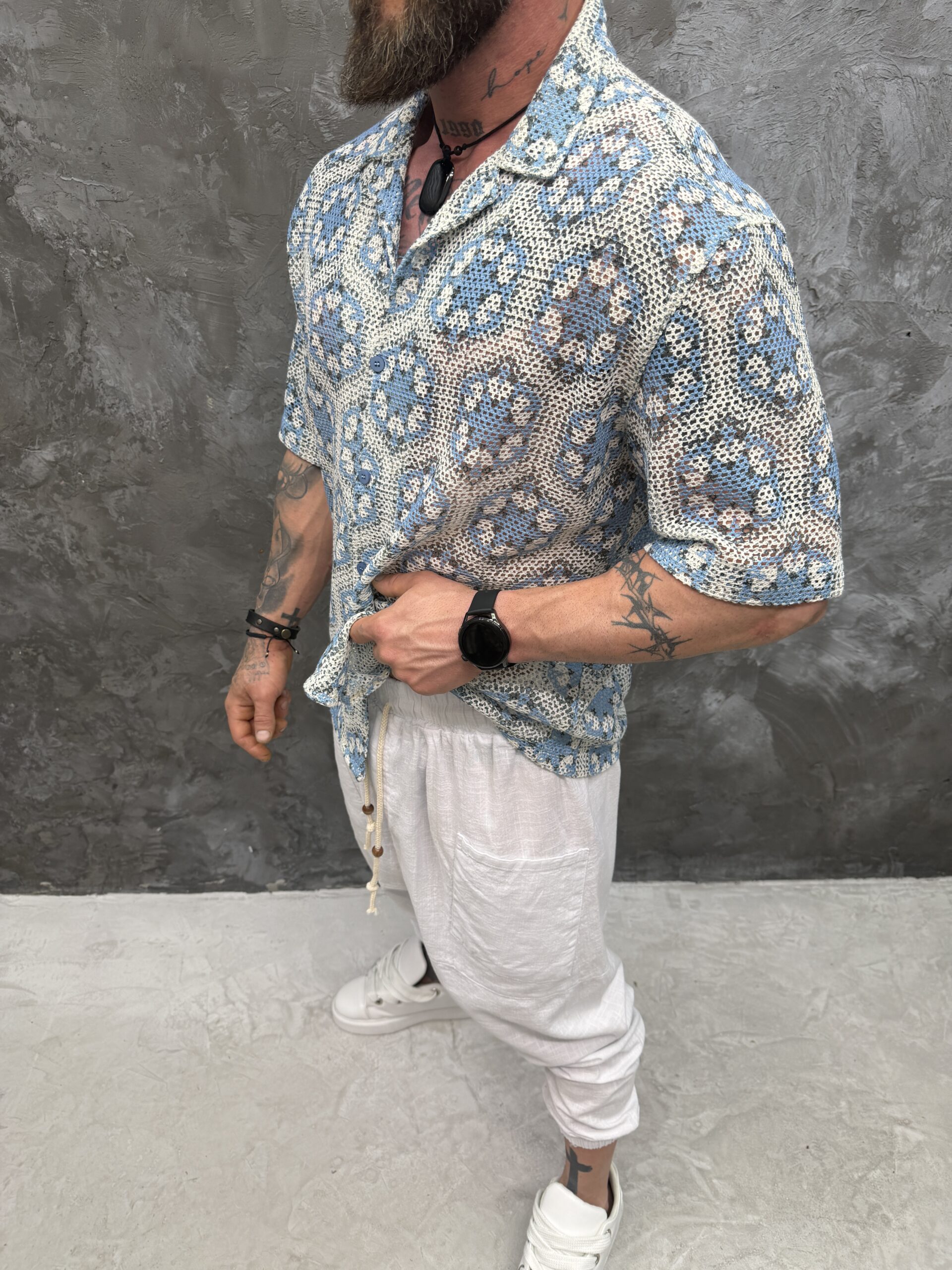 IMG_1945 SKY NOMAD CROCHET LINEN SHIRT - Image 1