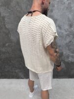 Мъжка плетена риза тип потник - Santorini Crochet Premium Shirt - Image 9