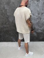 Мъжка плетена риза тип потник - Santorini Crochet Premium Shirt - Image 5