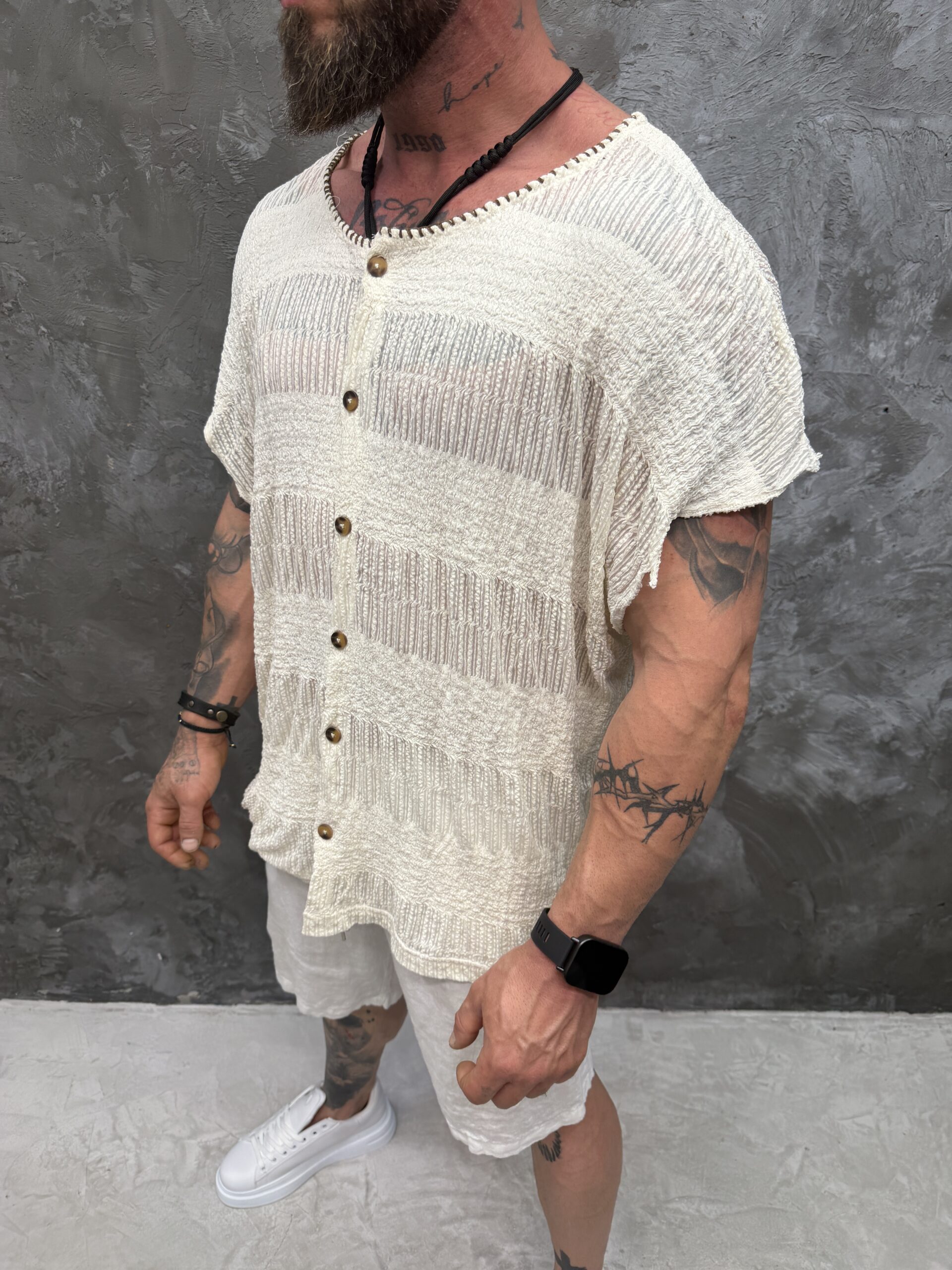 IMG_2808 Мъжка плетена риза тип потник Ibiza Wave Premium Knit Shirt - Image 1