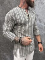 Nomad Heritage Linen Shirt – Мъжка риза с етно мотиви