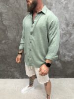 Premium Textured Shirt „Milano“ Sage Green Edition - Image 6