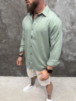 Premium Textured Shirt „Milano“ Sage Green Edition - Image 7