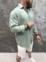 Premium Textured Shirt „Milano“ Sage Green Edition