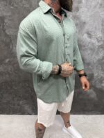 Premium Textured Shirt „Milano“ Sage Green Edition - Image 4