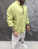 Lime Breeze Shirt – Мъжка риза с яка тип Mandarin