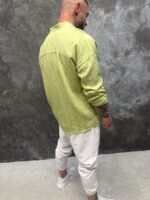 Lime Breeze Shirt – Мъжка риза с яка тип Mandarin - Image 4