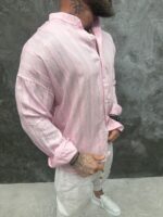 Blush Breeze Shirt – Мъжка риза в пастелно розово с Mandarin яка - Image 7