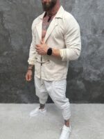 Nomad Linen Wrap Jacket – Мъжко ленено сако с колан и етно акценти - Image 4