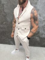 Sahara Linen Set – Мъжки ленен комплект с елек и панталон - Image 3