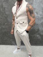 Sahara Linen Set – Мъжки ленен комплект с елек и панталон - Image 2