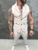 Sahara Linen Set – Мъжки ленен комплект с елек и панталон - Image 9