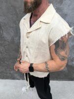 SAND RAW – Premium Sleeveless Linen Shirt или - Image 2