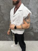 IVORY RAW – Premium Sleeveless Linen Shirt - Image 7