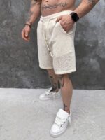Premium Knit Shorts – Off White - Image 2