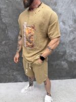Тениска с текстуриран памук Heritage Mosaic T-Shirt