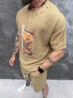 Тениска с текстуриран памук Heritage Mosaic T-Shirt - Image 2