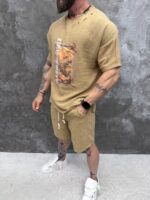 Тениска с текстуриран памук Heritage Mosaic T-Shirt - Image 6
