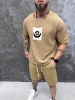 Тениска с текстуриран памук Nomad Knit T-Shirt - Image 2