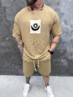 Тениска с текстуриран памук Nomad Knit T-Shirt - Image 7