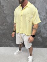 Blossom Linen Shirt – Lemon - Image 3