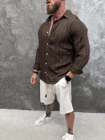 Terra Linen Shirt – Brown - Image 5