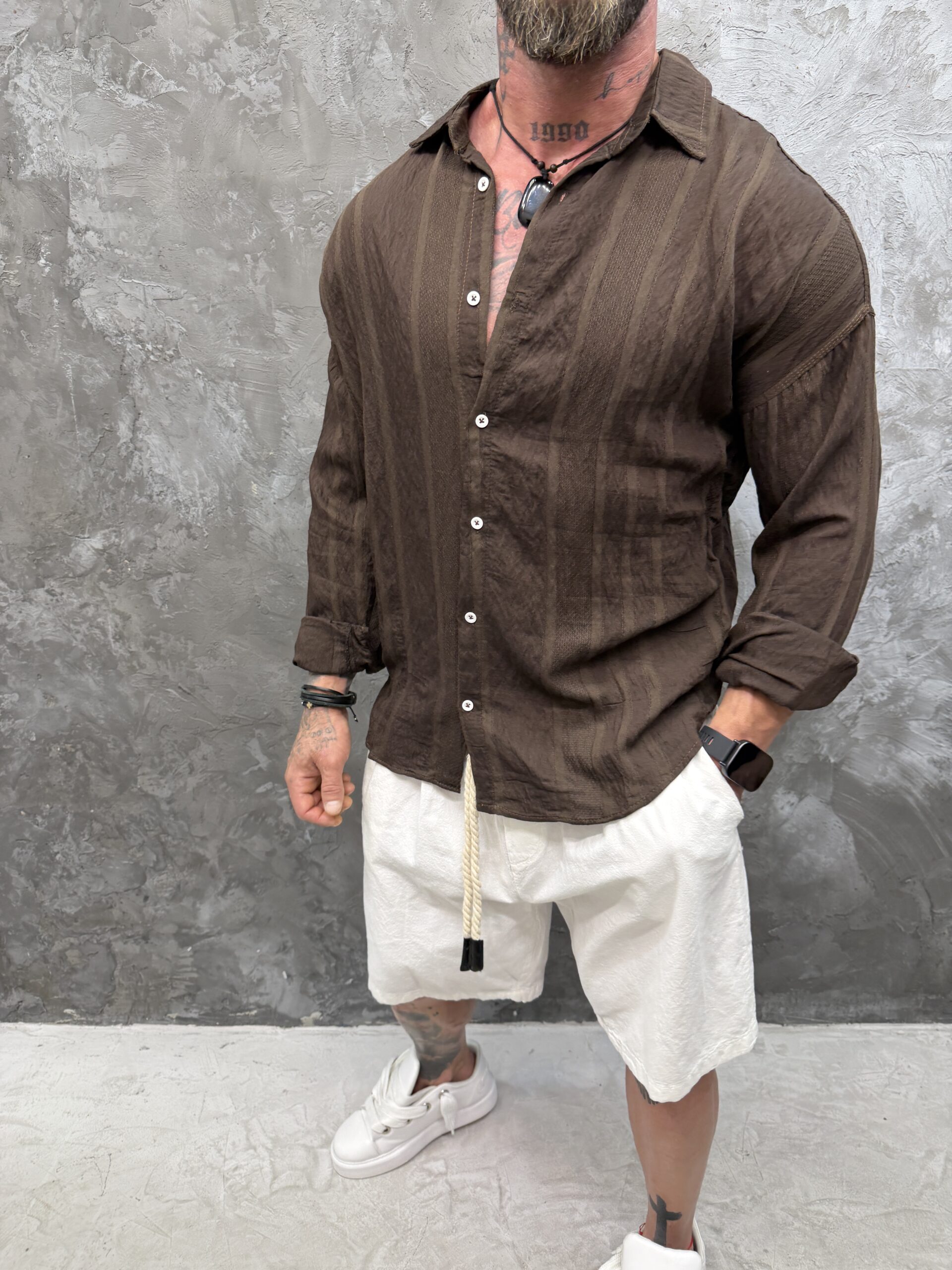 IMG_4799 Terra Linen Shirt – Brown - Image 1