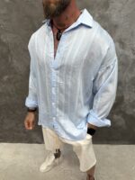 Azure Linen Shirt – Sky Blue