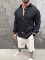 Noir Linen Shirt – Black