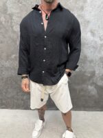 Noir Linen Shirt – Black - Image 4