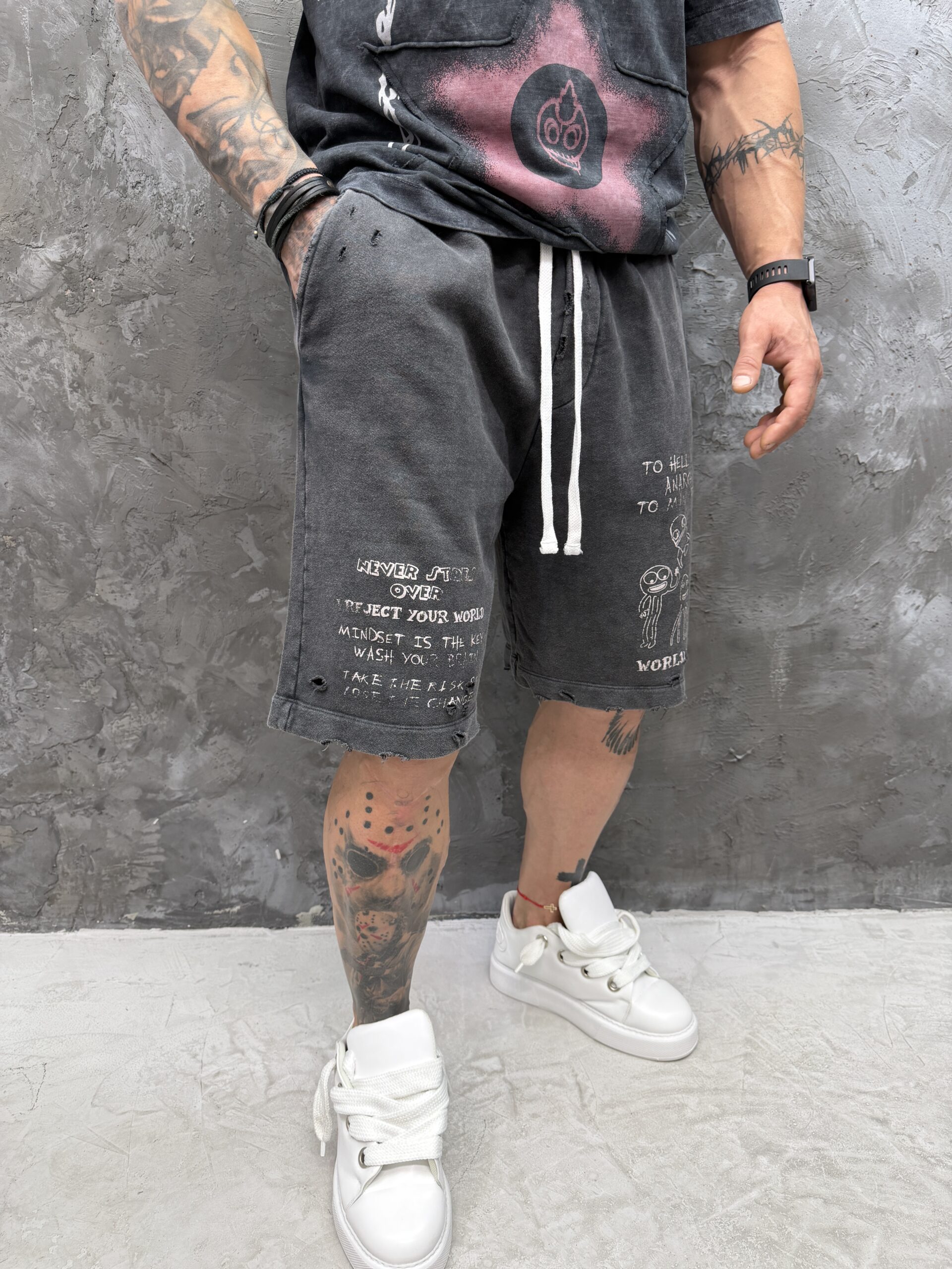IMG_5073 Urban Chaos Shorts – Washed - Image 1