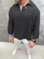 Noir Haven Oversized Polo - Image 6